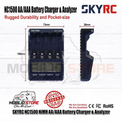 SKYRC NC1500 AA/AAA Charger & Penganalisis Baterai NiMH 5V 2.1A Input USB