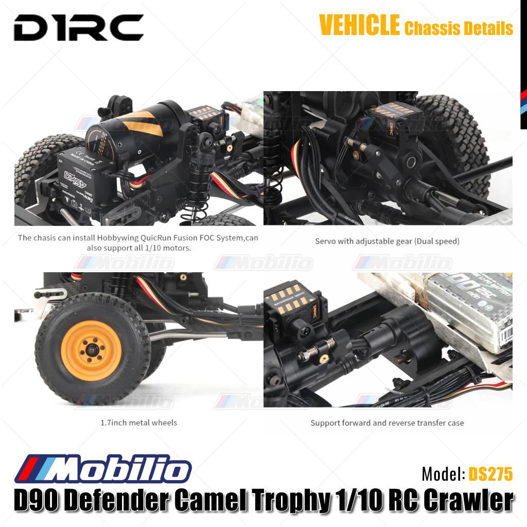 D1RC DS275 D90 Defender Camel Trophy 1/10 Scale 275mm Wheelbase RC Crawler Car Adventure