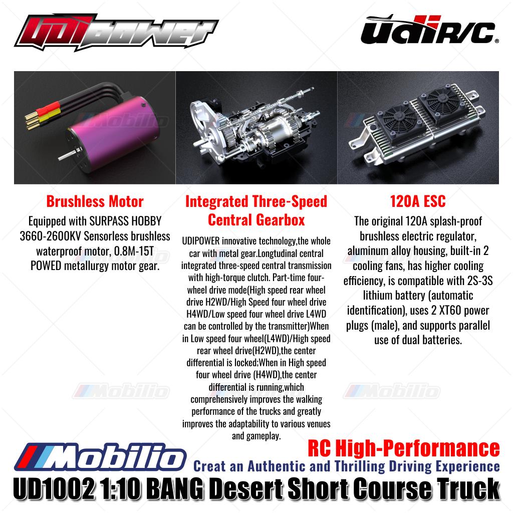 UDIR/C UD-1002 UDIPOWER BANG Desert Short Course Truck UD1002 RC High-Performance 1:10 Scale RTR