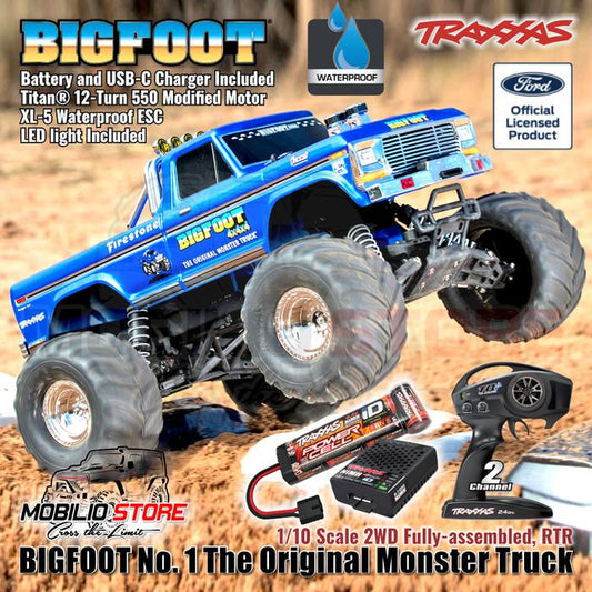 Traxxas BIGFOOT No 1 Truk Monster Orisinal 1/10 2WD RTR Dengan LED