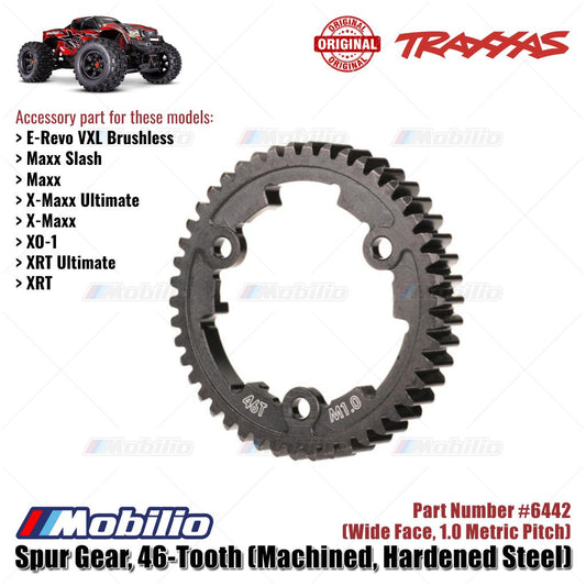 Traxxas Part #6442 Hardened Steel Spur Gear 46-tooth Machined Wide Face 1.0 Metric Pitch RC XRT X-Maxx