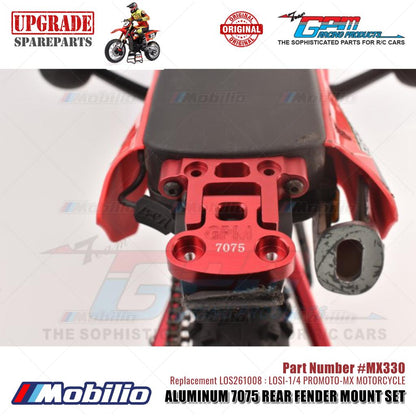 GPM Part #MX330 Aluminum 7075 Rear Fender Mount Set #LOS261008 Losi 1/4 Promoto MX Motorcycle