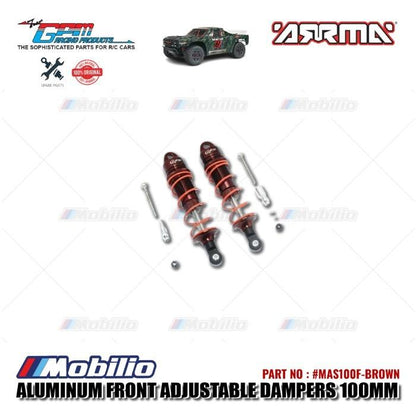 GPM Part #MAS100F Aluminum Front Adjustable Dampers 100mm Arrma Senton 6S BLX Short Course