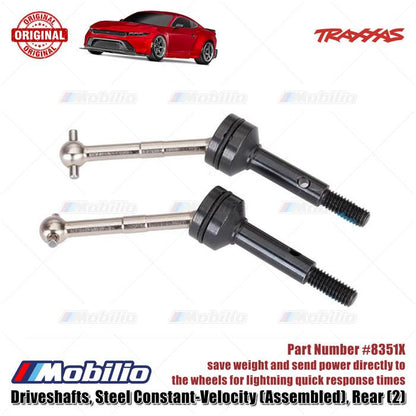 Traxxas Part #8351X Rear Steel Driveshafts Constant-Velocity (Assembled) 4-Tec Chassis