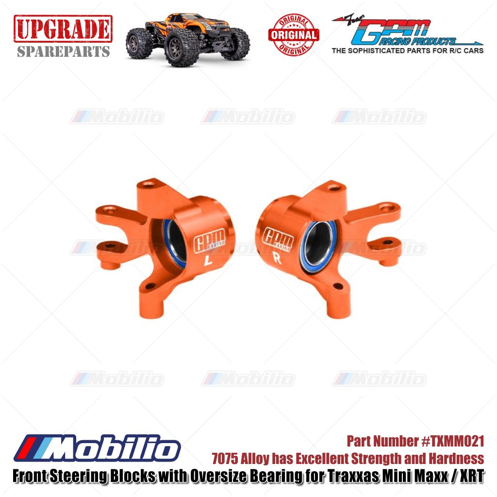 GPM Part #TXMM021 7075 Alloy Front Steering Blocks with Oversize Bearing for RC Traxxas Mini Maxx / Mini XRT