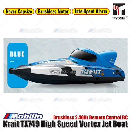 Krait TX749 Kapal Jet Vortex Berkecepatan Tinggi RC Tanpa Sikat Kontrol Jarak Jauh 2.4GHz