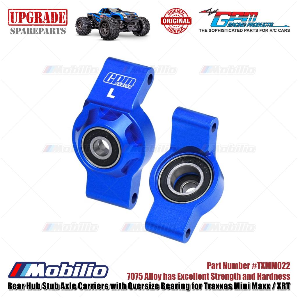 GPM Part #TXMM022 7075 Alloy Rear Hub Stub Axle Carriers with Oversize Bearing for Traxxas Mini Maxx / Mini XRT