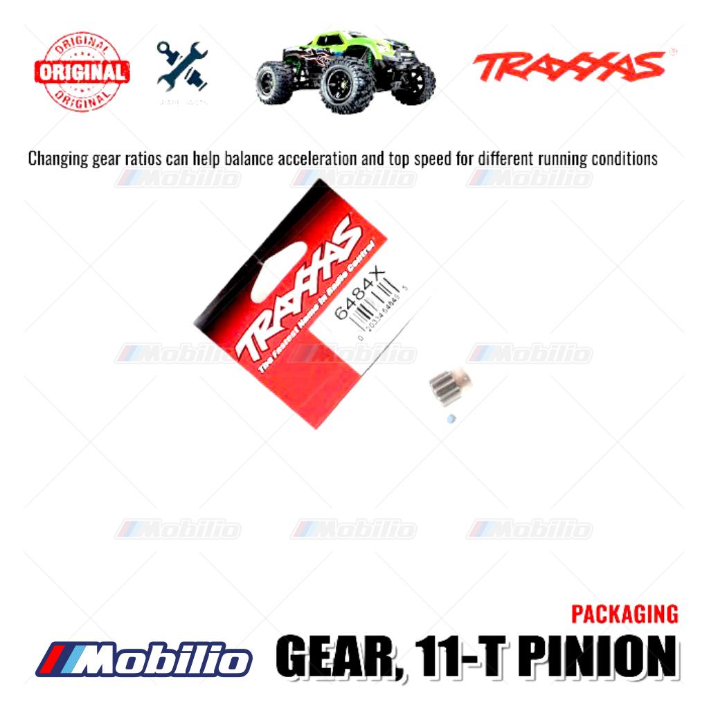 Traxxas Part #6484X 11-tooth pinion gear (1.0 metric pitch) fits 5 mm motor shafts and includes set screw for RC E-Revo X-Maxx XRT