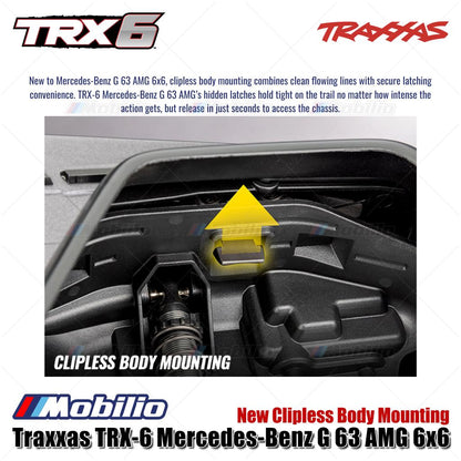 Traxxas TRX-6 G63 AMG 6x6 RTR RC Car Crawler Adventure 1/10 Scale TRX6 Ready New Clipless Body Mounting LED Light Kit Waterproof Speed Control