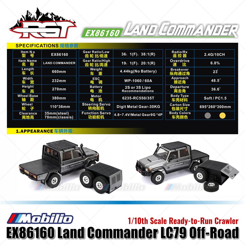 RGT EX86160 Land Commander 1/10 Land Commander LC79 RTR RC Off-Road Crawler Adventure