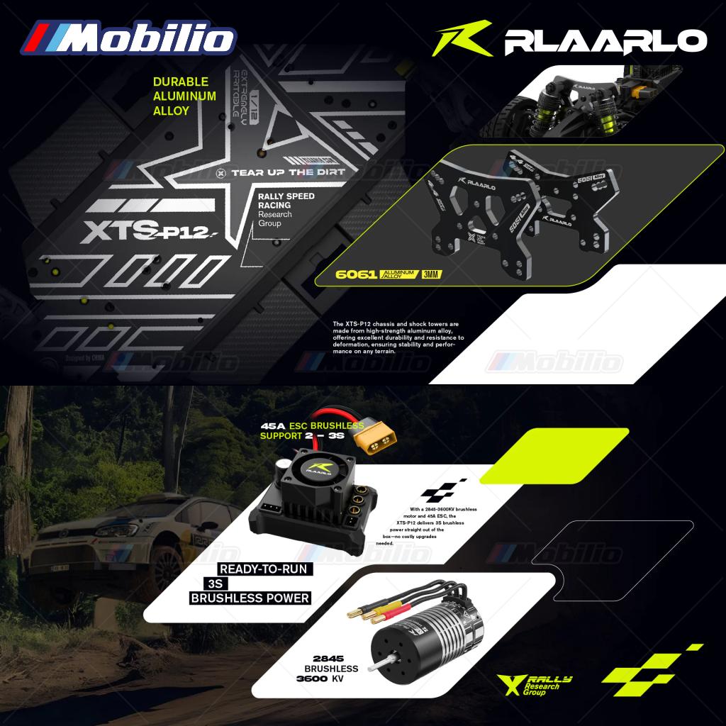 Rlaarlo XTS-P12 1/12 Metal Brushless 4WD RTR 2.4GHz RC Rally Car Remote Control