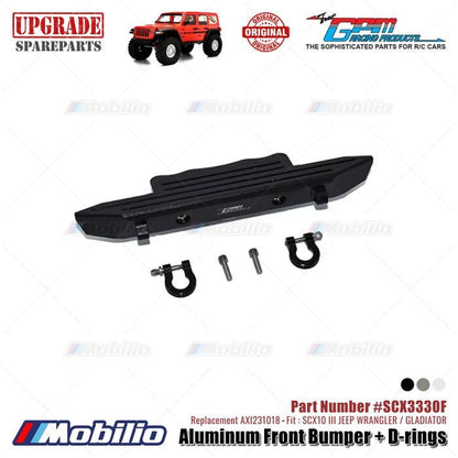 GPM Part #SCX3330F Aluminum Front Bumper + D-rings Upgrade Axial SCX10 III Jeep Wrangler - Gladiator AXI231018 Replacement Control Remote Toy
