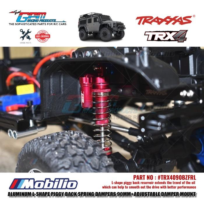 GPM Part #TRX4090BZFRL Aluminum L-shape Piggy Back Spring Dampers 90mm Adjustable Damper Mount Traxxas TRX-4 Crawler