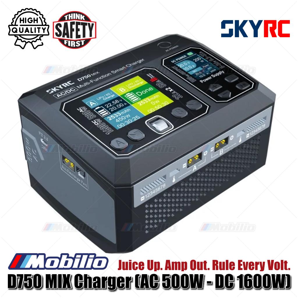SKYRC #SK-100201 D750 MIX Charger (AC 500W - DC 1600W) Juice Up Amp Out Rule Every Volt MIX to the Max