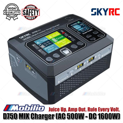 SKYRC #SK-100201 D750 MIX Charger (AC 500W - DC 1600W) Juice Up Amp Out Rule Every Volt MIX to the Max