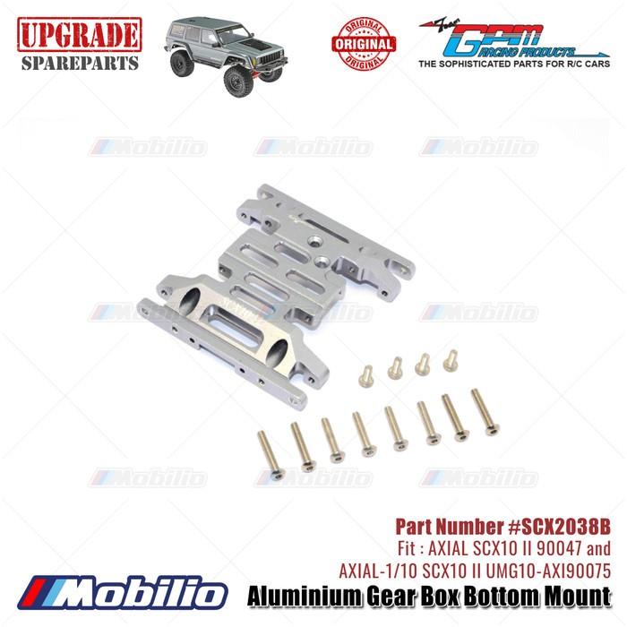 GPM Part #SCX2038B Aluminium Gear Box Bottom Mount AX31379 Skid Plate RC Upgrade Axial SCX10 II Crawler Adventure