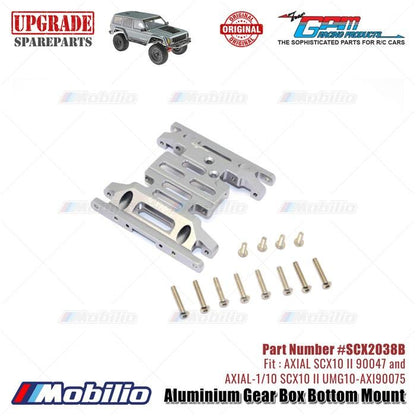 GPM Part #SCX2038B Aluminium Gear Box Bottom Mount AX31379 Skid Plate RC Upgrade Axial SCX10 II Crawler Adventure