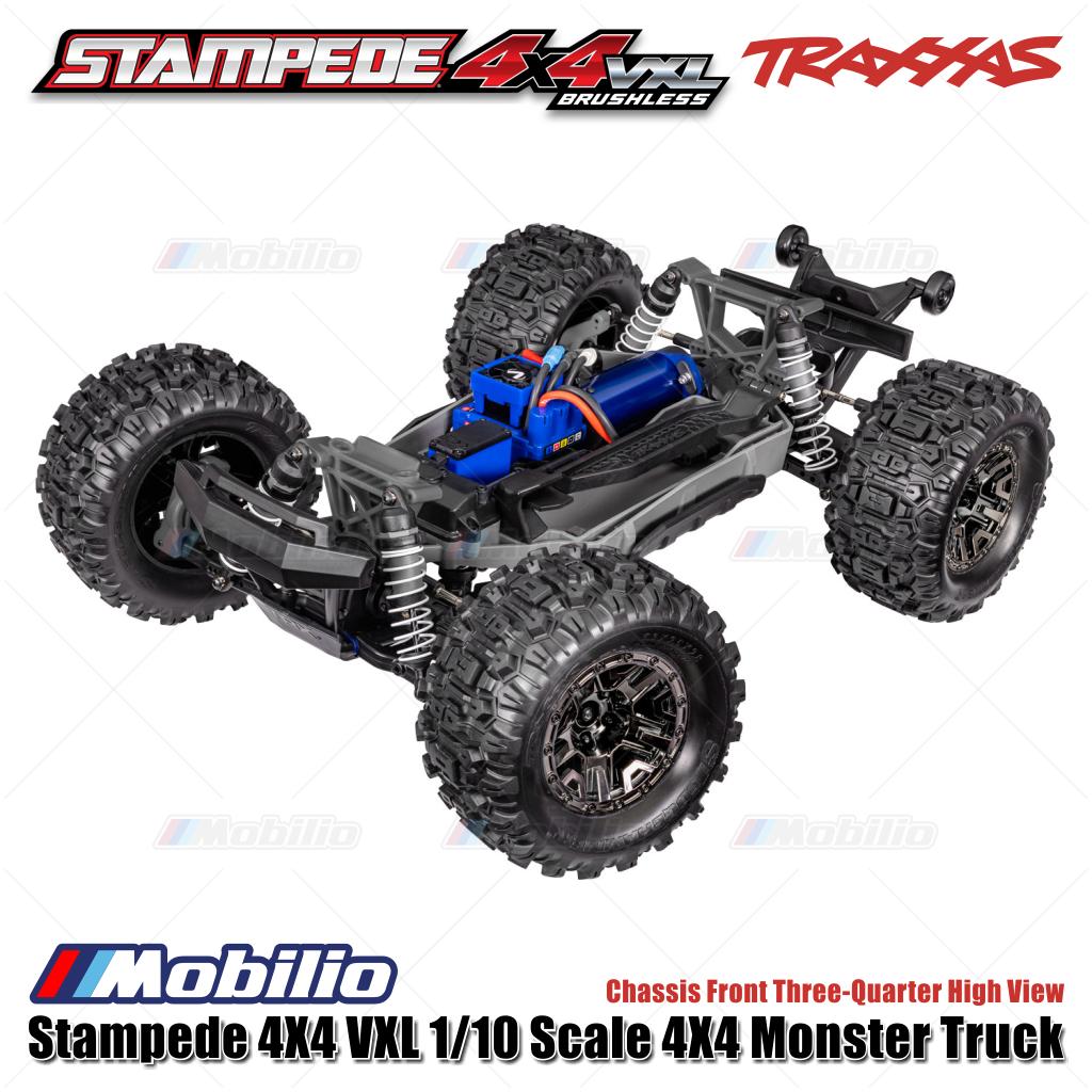 Traxxas 90376-4 Stampede VXL 1/10 Skala 4X4 Truk Monster Rakitan Penuh Tahan Air RTR dengan TQi TSM