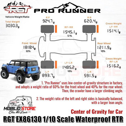 RGT EX86130 Pro Runner 1/10 Skala Tahan Air RTR 2.4GHz Mobil RC Crawler Kontrol Jarak Jauh