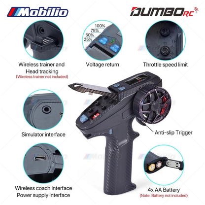 Dumborc X6PM-350 2.4GHz 6CH Radio Transmitter RC with P6F P6FG Receiver for RC Vehicle Car Boat Tank Model Parts Portable Remote Controller