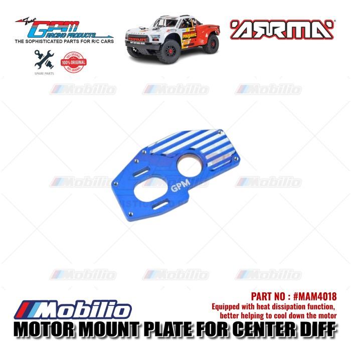 GPM Part #MAM4018 Aluminum Motor Mount Plate Center Differential Larger Inner Bearings Arrma 1/8 Mojave 4X4 4S BLX Desert Truck    Remote Control