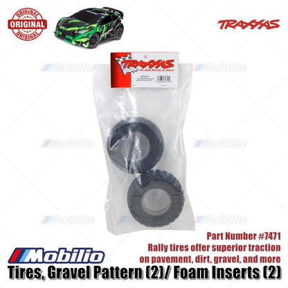 Traxxas Part #7471 Tires Gravel Pattern with Foam Inserts Ford Fiesta ST Rally