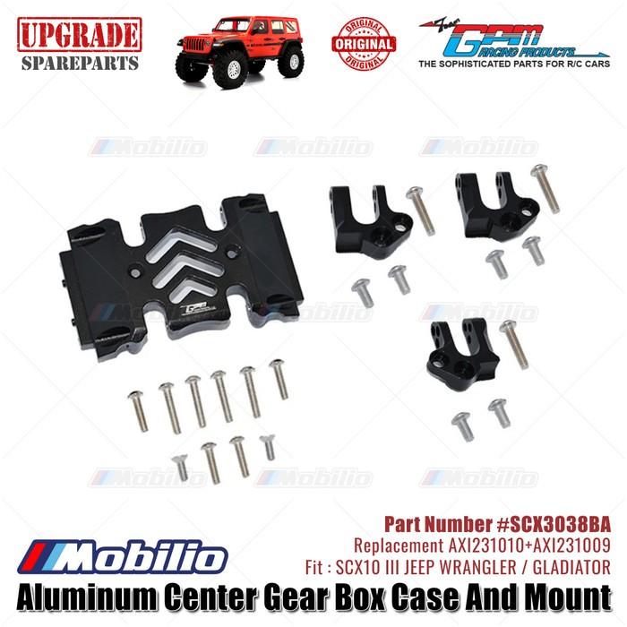 GPM Part #SCX3038BA Center Gear Box Case Skid Plate Mount Axial SCX10 III Wrangler Gladiator AXI231010 AXI231009 Replacement  Remote Control