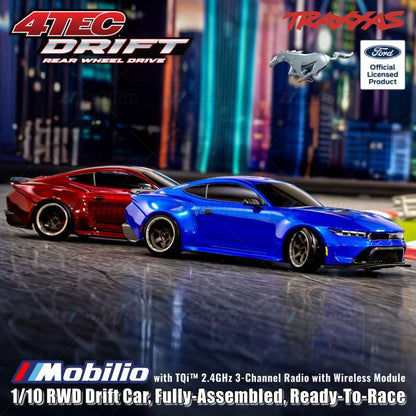 Traxxas 105237-4 Ford Mustang 4-Tec Drift: Mobil Drift RWD 1/10 Tahan Air RTR TSM dengan Modul Nirkabel