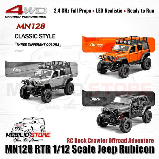 MN128 RTR 1/12 Scale Jeep Rubicon RC Rock Crawler Offroad Adventure