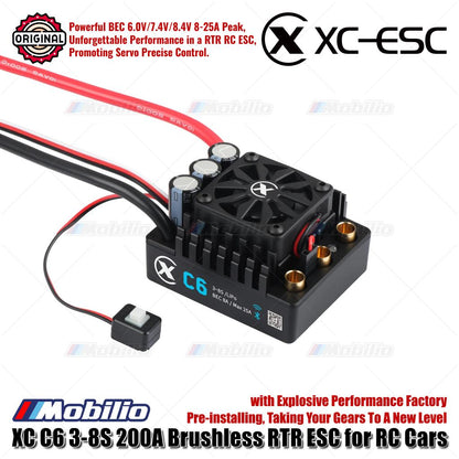 XC-ESC C6 Tanpa Sensor Brushless RTR ESC 3-8S 200A untuk Mobil RC