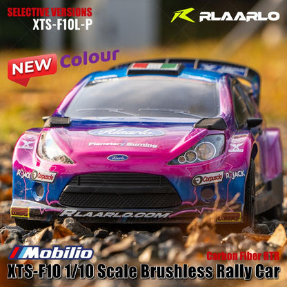 Rlaarlo XTS-F10 Mobil Reli Tanpa Sikat Skala 1/10 RTR Versi KIT Serat Karbon dengan Kontrol Jarak Jauh