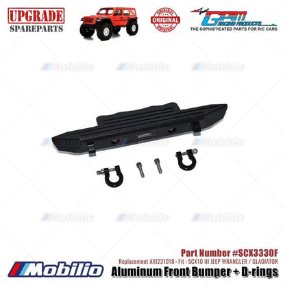 GPM Part #SCX3330F Aluminum Front Bumper + D-rings Upgrade Axial SCX10 III Jeep Wrangler - Gladiator AXI231018 Replacement Control Remote Toy