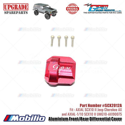 GPM Part #SCX2012A Aluminium Front Rear Differential Cover RC Upgrade Axial SCX10 II Crawler Adventure