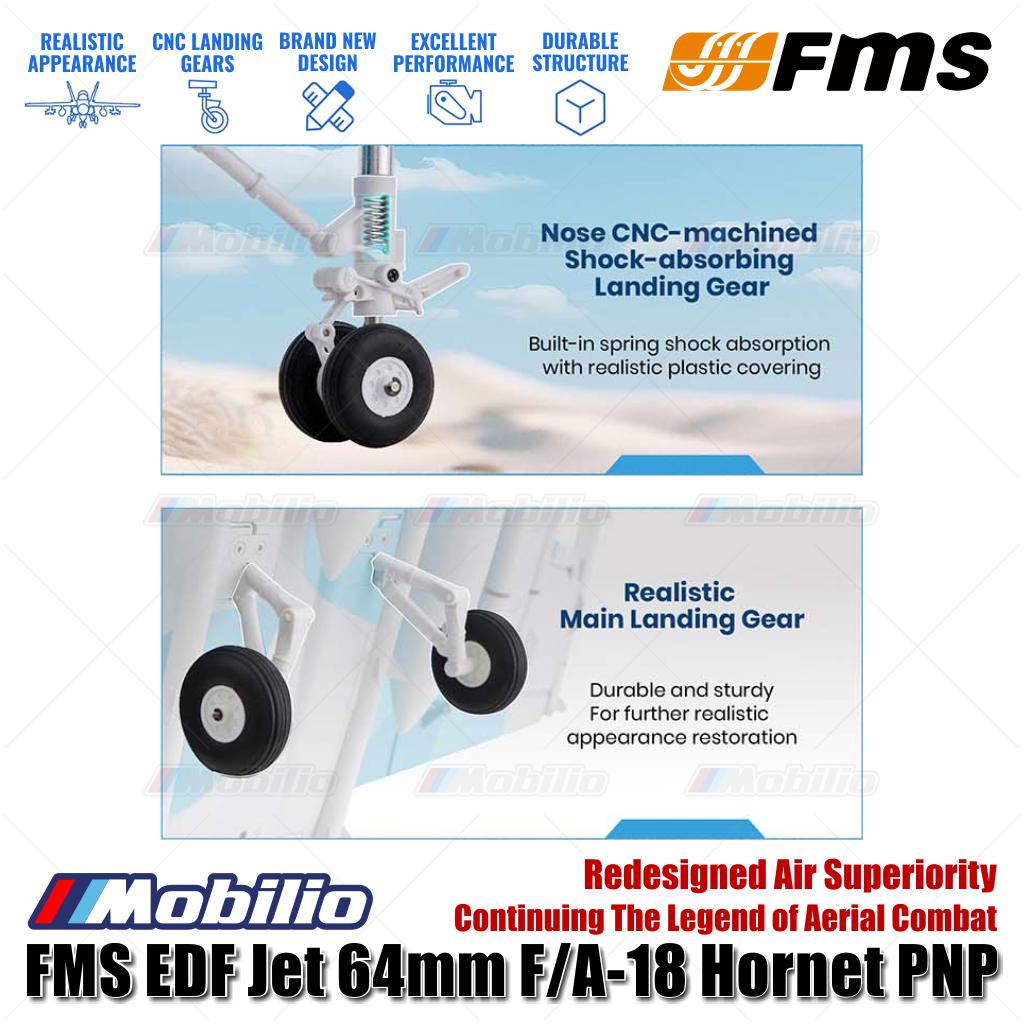 FMS EDF Jet 64mm F/A-18 Hornet PNP Desain Ulang Keunggulan Udara Melanjutkan Legenda Pertempuran Udara Pemodelan Aero