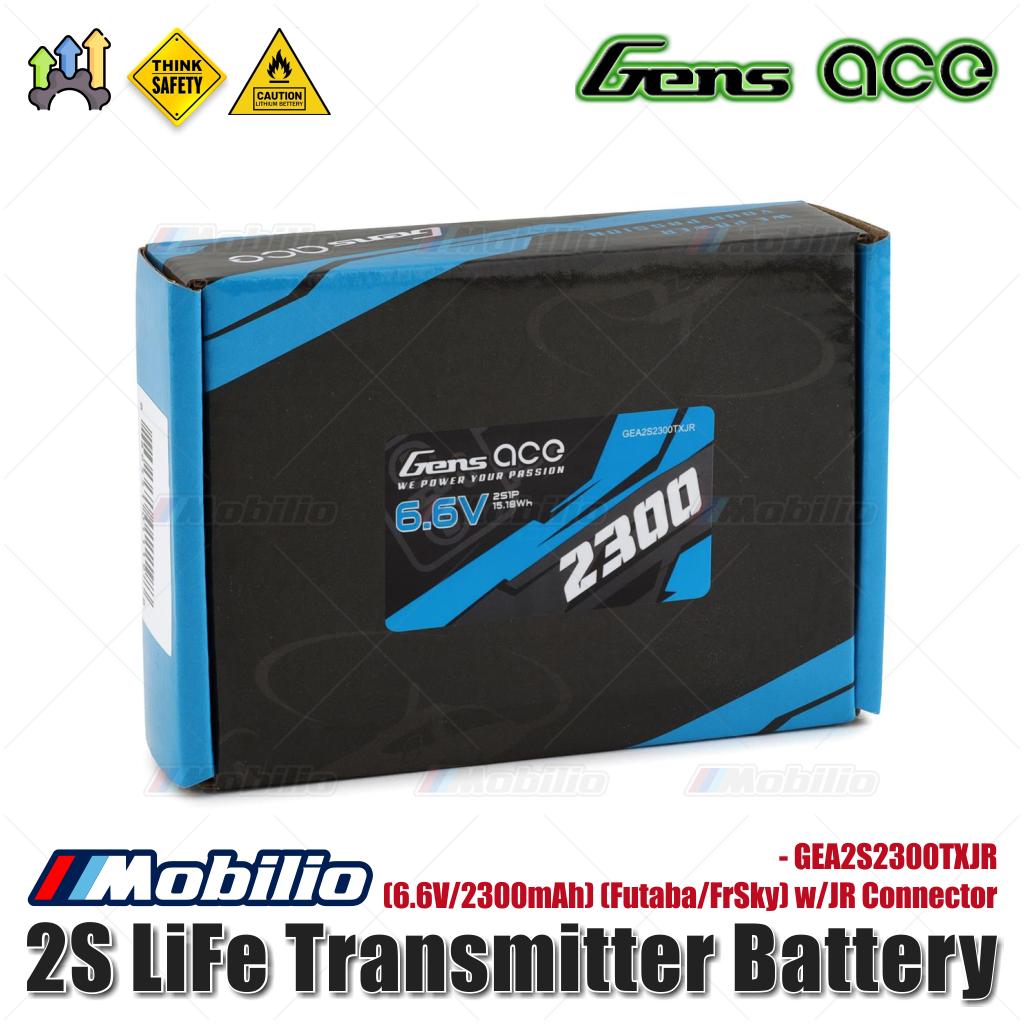 Gens Ace 2S LiFe Transmitter Battery 6.6V/2300mAh Futaba/FrSky with JR Connector - GEA2S2300TXJR