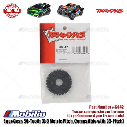 Traxxas Part #6842 Spur Gear 50-tooth 0.8 Metric Pitch Compatible with 32-pitch for RC Ford Raptor ST-Rally Rustler Slash Stampede