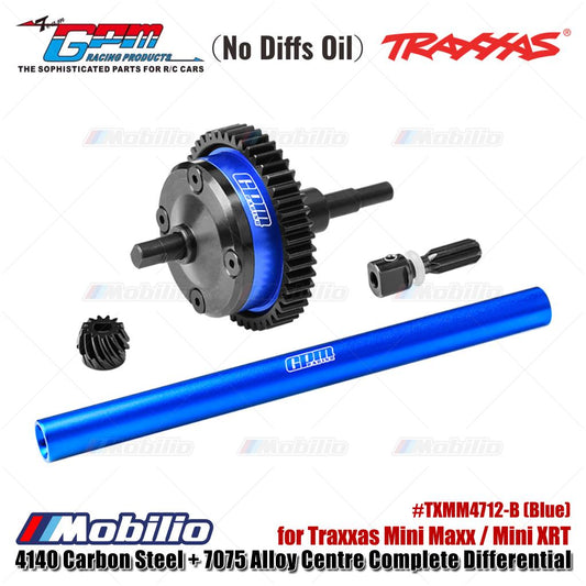 GPM Part #TXMM4712-B 4140 Carbon Steel + 7075 Alloy Centre Complete Differential for Traxxas Mini Maxx / Mini XRT Upgrade