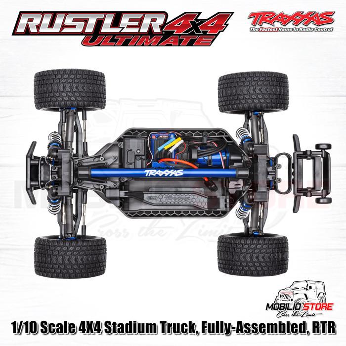 Traxxas 67097-4 Rustler 4X4 Ultimate Skala 1/10 Truk Stadion 4X4 VXL TQi RTR