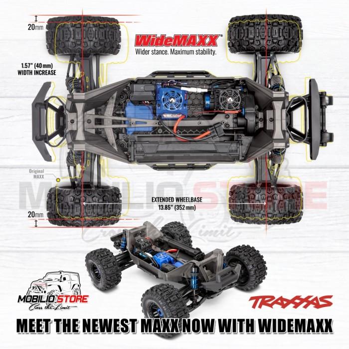 Traxxas 89086-4 Maxx V2 RC Monster Truck 1/10 Siap Balap dengan Motor 540XL Velineon VXL-4s dan Sistem Transmisi Single-Speed