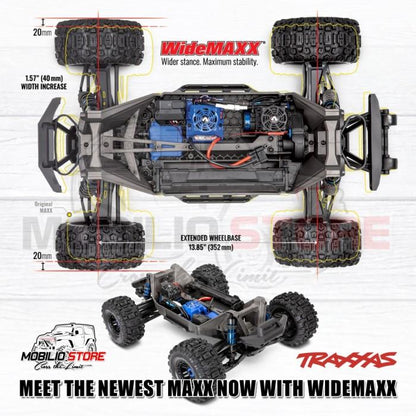Traxxas 89086-4 Maxx V2 RC Monster Truck 1/10 Siap Balap dengan Motor 540XL Velineon VXL-4s dan Sistem Transmisi Single-Speed