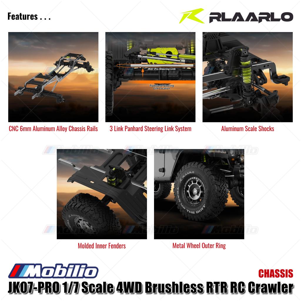 Rlaarlo JK07 PRO Skala 1/7 4WD Brushless RTR 2.4GHz RC Crawler Adventure Wrangler 2025 Kontrol Jarak Jauh