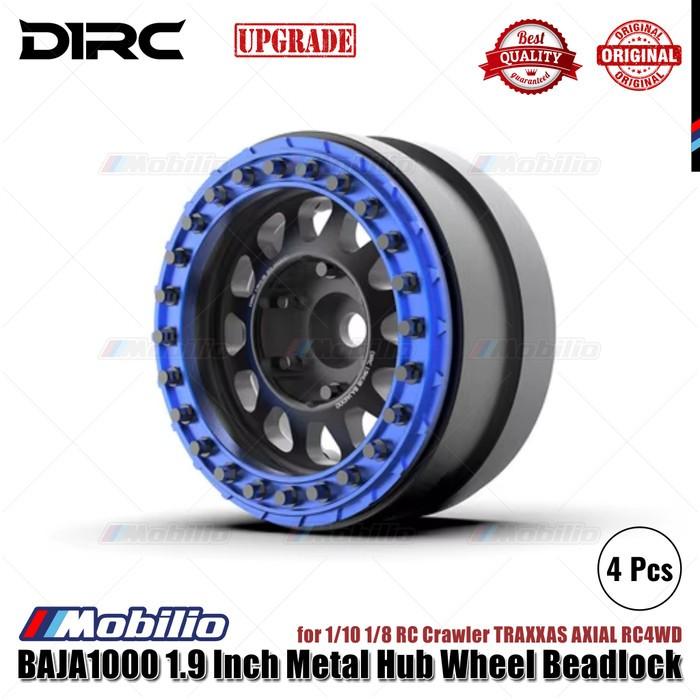 D1RC BAJA1000 Velg Logam Hub Beadlock 1.9 Inci untuk Crawler RC 1/10 1/8 TRAXXAS AXIAL RC4WD Bagian Peningkatan