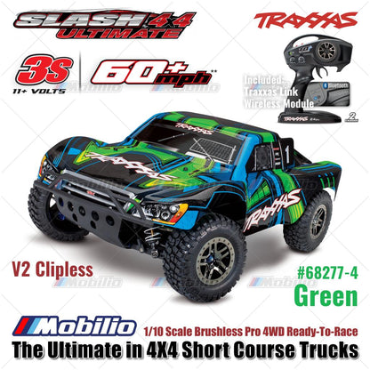 Traxxas 68277-4 Slash 4X4 Ultimate Clipless 1/10 Skala Brushless 4WD Short Course RTR