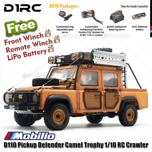 D1RC D110 Pickup Defender Camel Trophy 1/10 Scale 334mm Wheelbase RC Crawler Car Adventure
