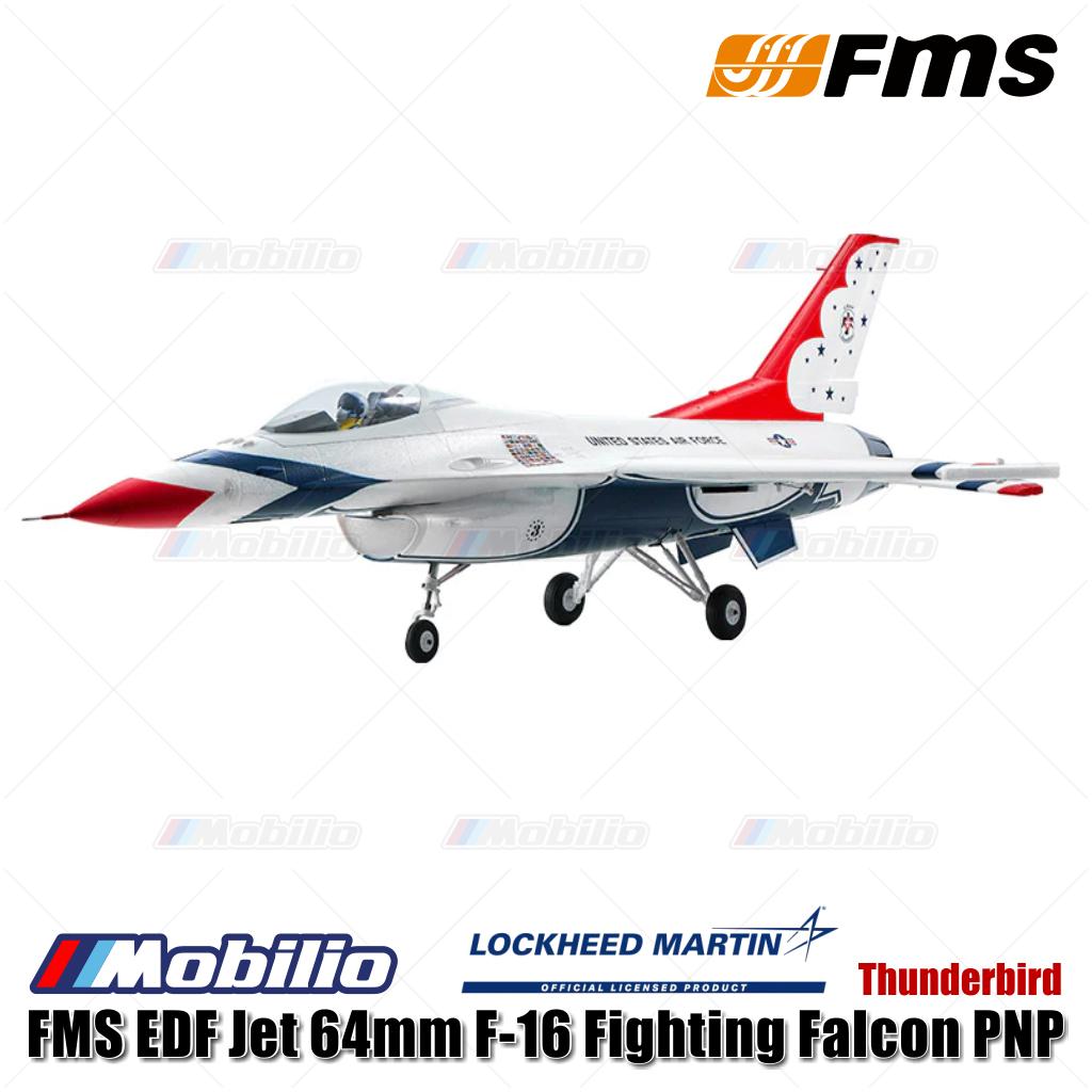 Pesawat Model RC Aero FMS EDF Jet 64mm F-16 Fighting Falcon PNP Thunderbird Blue Thunder