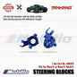 Traxxas Part #8937X Steering Blocks Blue-anodized Left & Right for RC Slash Maxx Truck