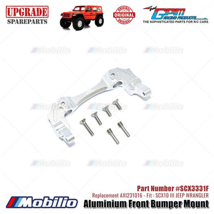 GPM Part #SCX3331F Aluminium Front Bumper Mount Upgrade Axial SCX10 III Jeep Wrangler AXI231016 Replacement