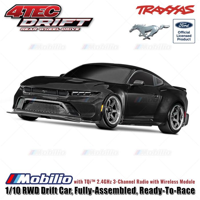 Traxxas 105237-4 Ford Mustang 4-Tec Drift: Mobil Drift RWD 1/10 Tahan Air RTR TSM dengan Modul Nirkabel