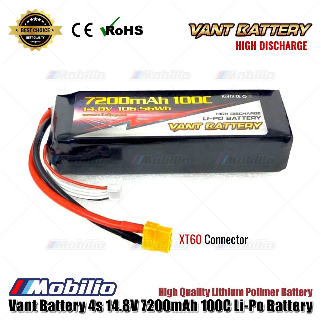 Baterai Vant 4S 14,8V 7200 mAh 100C Litium Polimer Soft Case