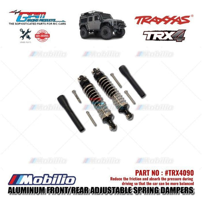 GPM Part #TRX4090 Aluminum Front / Rear Adjustable Spring Dampers Shock Traxxas TRX-4 TRX-6 Trail Crawler